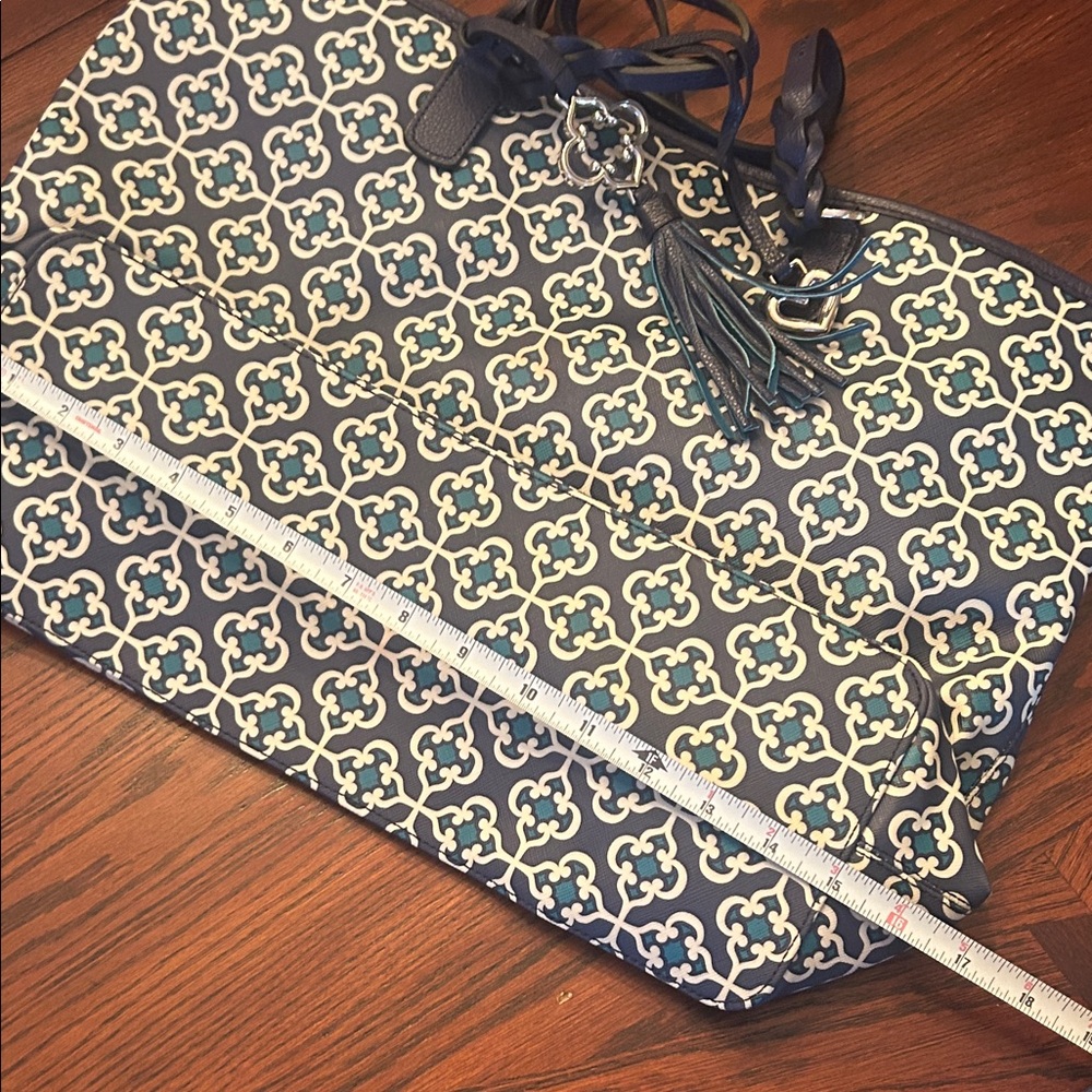 Brighton Navy and Cream Patterned Tote - Picture 15 of 16